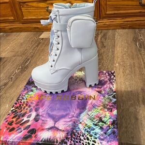 Cape Robbin Sky Blue Chunky Heel Boots
